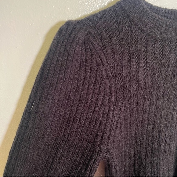 Leith Crewneck Balloon Sleeve Sweater Black XS - Picture 7 of 13